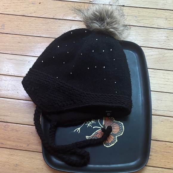 🌿 Black Knit Winter Hat - Picture 1 of 6